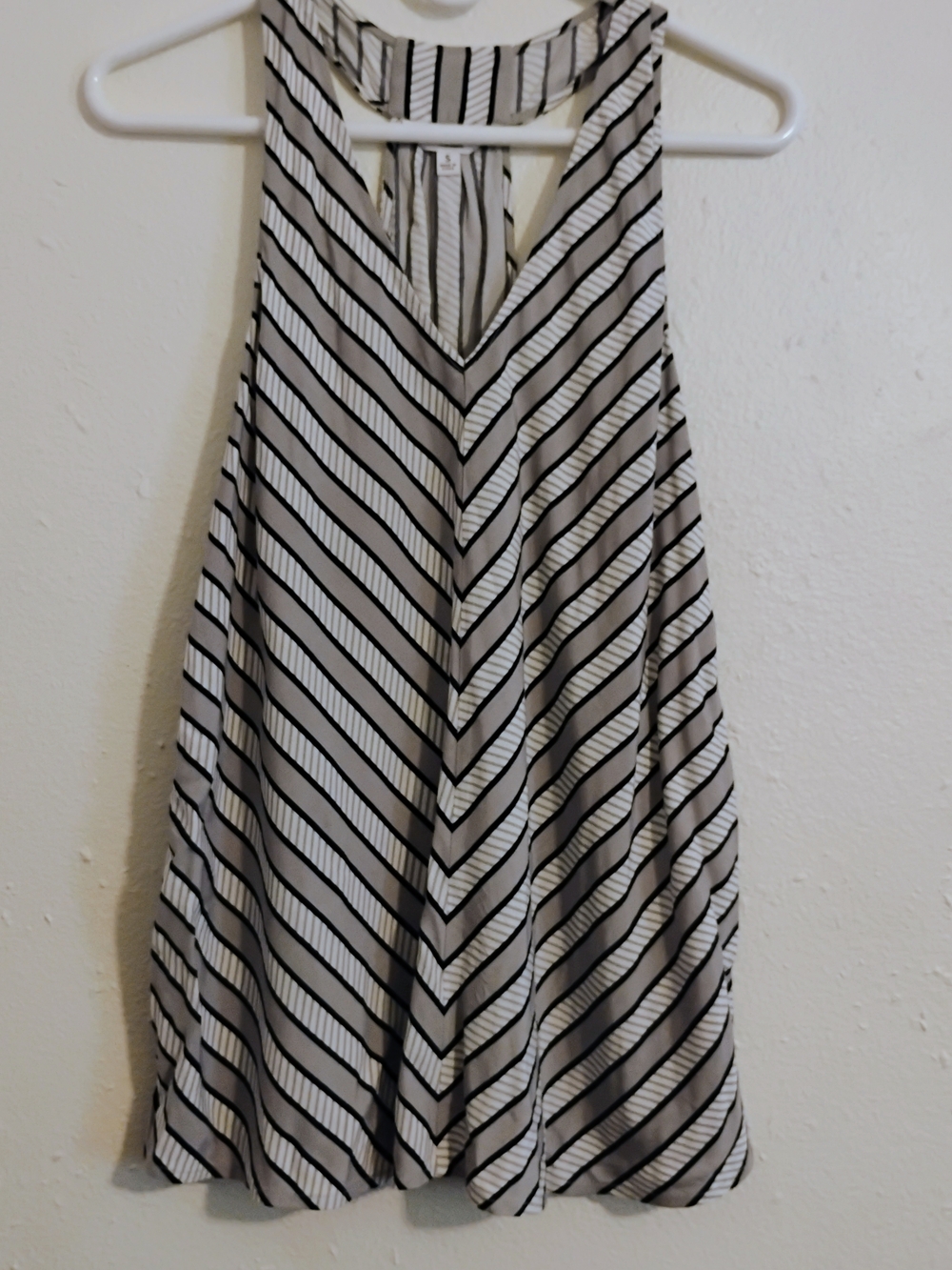 Small BB Dakota Striped Halter Tank in Navy And Gray